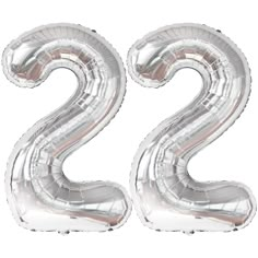 PRICES MAY VARY. GIANT SIZE : 40 INCH | LUXURIOUS SHINY METALLIC SILVER BALLOON : Celebrating your 22 year old birthday or anniversary? This giant 22 balloons silver size of 40 Inch ideal for 22nd birthday decorations or for anniversary. It comes with an 8 inch white straw and 32 foot ribbon roll. These 22 silver balloons is perfect for your 22nd birthday decorations. also 22 number balloons 40 inch silver Number 22 balloons can be used for number of occasions such as Anniversary, Office, Home P 22 Balloons Number, 22 Number Design, 22 Birthday Balloons, 22 Birthday Card, 22nd Birthday Decorations, Birthday Decorations Silver, 22 Balloons, 22 Birthday Decorations, Happy 22nd Birthday