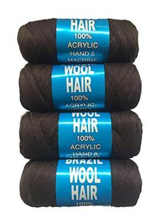 LY 4pcs Brazilian Wool Hair Yarn for Braiding& Senegalese Twisting Wool Hair Attachment Knitting Hair Braids Coffee Threading Hairstyles, Brazilian Wool, Hair Yarn, Hair Braids, Hairstyles For School, Wool Yarn, Hair Pins, Braided Hairstyles, Braids