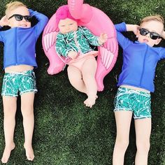 Matching siblings is what life is all about! Cute and sun safe swimwear the whole family will love from SwimZip! #baby #swimwear #siblings Long Hair Vine, Baby Swimwear, What Is Life About