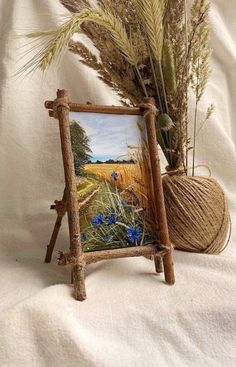 معرض فني, Garden Decor Diy, Craft Room Decor, Diy Crafts Room Decor, Easy Diy Art, Rustic Garden Decor, Diy Creative Crafts, Nature Crafts, Painting Art Projects