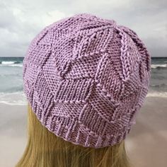 Women's Knitted Hat "Melody-II', Acrylic/Tencel yarn hat, beanie hat, hand knitted hat, chemo hat. New this season, this hat is made with acrylic/tencel yarn.  The style is a short, snug fitting beanie style hat. This is a warm and stylish winter hat. The color is a a medium lavender.          This hat is hand-knitted by me and is made of 50% Acrylic 50% Tencel yarn.  Sized for the average adult or teen.  The band stretches from 18" to 22" and is 7-3/4" from edge to top.   Machine was gentle, warm water, tumble dry, low. For more of my hats and patterns, please visit my shop at: http://www.etsy.com/shop/NeedleLoveKnits Crochet Beanie Knitting Pattern, Hand Knitted Crochet Cap, Knitted Crochet Cap, Yarn Knitting Pattern For Hat, Handmade Hat Knitting Pattern, Knitted Bonnet Cap One Size Fits Most, One Size Knit Hat Knitting Pattern, Acrylic Yarn Beanie Knitting Pattern, Hand Knitted Beanie Knitting Pattern