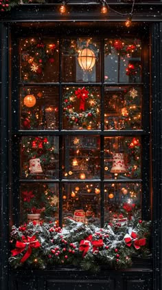 🎄✨ Dive into the magic of the holiday season with this enchanting storefront display! Adorned with festive wreaths and twinkling lights, it's a cozy invitation to embrace the Christmas spirit. The vibrant reds and lush greens create a warm, welcoming glow. Perfect for snowy evenings! ❄️❤️ #Christmas #holiday #decor #festive #wreath #lights #cozy #winter #red #green #snow #magic 🎁🕯️ Magical Christmas Aesthetic, Cozy Christmas Lights, Wreath Lights, Snow Magic, Festive Wreaths, Pagan Christmas, Storefront Display, Christmas Holiday Decor