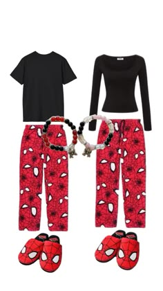 Spiderman Pjs, Matching Spiderman, Pjs For Couples, Couple Spiderman, Pjs Outfits, Cute Spiderman, Sleepover Outfit