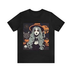 T-Shirt Halloween Shirt for Adults for Halloween Present Graphic Tee Bella Canvas Black Spooky Petrova Designs Spooky Halloween T-shirt With Graphic Print, Gothic Black T-shirt For Halloween, Black Spooky T-shirt With Funny Print, Spooky Black T-shirt With Funny Print, Spooky Black T-shirt For Fall, Gothic Short Sleeve T-shirt For Halloween, Halloween Horror Short Sleeve T-shirt, Spooky Short Sleeve Tops For Costume Party, Gothic Cotton T-shirt For Fall