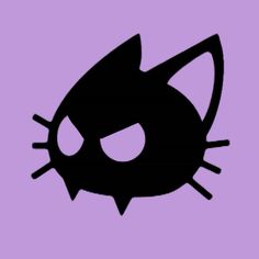 an image of a black cat on a purple background