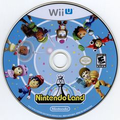 nintendo wii game disc with various cartoon characters on the disc, including an animation character