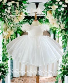 ♥ WHITE ORGANZA DRESS WITH NECK PEARLS This adorable tutu style dress is perfect for Birthdays, Photos, or just for dress up. Tutu dresses photograph beautifully. The tulle holds its shape and the top is very soft and stretchy. These dresses are light and easy to play in. The dress bottom has layers of tulle and a halter strap that makes this dress easy to wear. We certainly want to make sure your princess gets a perfect fit! ☛ Product Name: White Tulle Dress ☛ Product Type: Handmade ☛ Product M White Organza Dress, Baby Tutu Dresses, White Tulle Dress, Dressup Party, Birthday Party Outfits, Baby Tutu, Organza Dress, White Tulle, Wedding Dresses For Girls