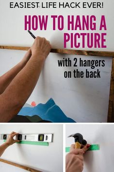 how to hang a picture with 2 hangers on the back