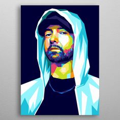 a painting of a man wearing a hoodie