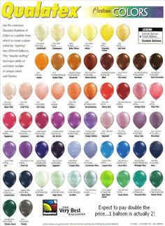 the color chart for qualatex balloons