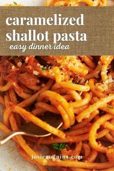 Shallot pasta is a flavorful dish that combines caramelized shallots, garlic, pancetta, and tomato for a creamy, satisfying meal. No anchovies here! Just a deliciously rich and simple pasta dish that’s sure to impress. Easy Fall Dinners, Everyday Italian, Simple Pasta, Easy Pasta Dishes