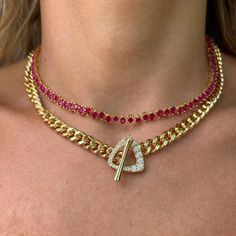 14K gold vermeil multi teardrop ruby cz necklace. Measuring 16 Inches and features a beautifully made lay flat and double locking clasp. The pieces are designed to be worn, and cherished. By using only hypo-allergenic, lead and cadmium-free metals: 14K gold fill, vermeil and sterling silver, we are filling the gap between cheap throw away lead-based jewelry and ultra-expensive fine jewelry. 16 Necklace, Stocking Fillers For Her, Forever Jewelry, Cz Necklace, Jewelry Ring Box, Men's Jewelry Rings, Steel Necklace, Watch Necklace, Stainless Steel Necklace