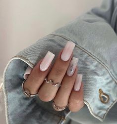 Minimal Manicure, Nail Ideas For 2023, New Nail Ideas, Pearl Nails, Christmas Nails Acrylic, Soft Nails, Long Square Acrylic Nails, Simple Nail Designs, New Nail