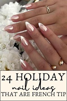 Elegant Holiday Nails Classy, Classy Festive Nails, Subtle Christmas Nails Acrylic, Holiday Nails Classy, Holiday Nails French Tip, Elegant Christmas Nails Classy, French Tip Winter Nails, Winter French Tips, Short Xmas Nails