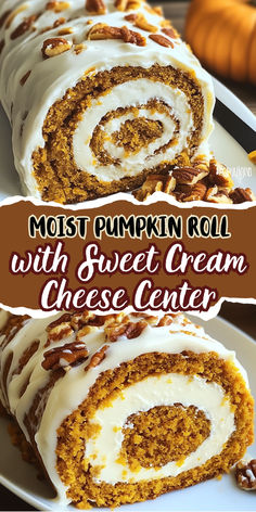 the most pumpkin roll with sweet cream cheese center