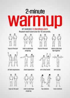 a poster with instructions on how to do warm up