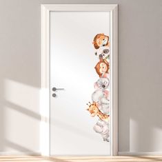 a door with an image of animals on it