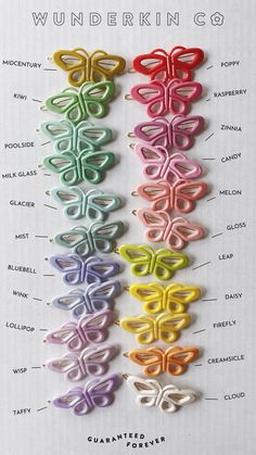 22 colors butterfly clips for girls and toddlers.  90s hair clips.  Retro hair clips. 5 Number, Butterfly Clips, New Launch, Toddler Hair, Girls Life, Barrettes