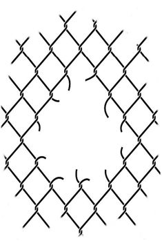 an image of a chain link fence that looks like it has been cut in half