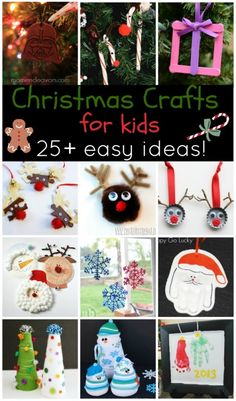 christmas crafts for kids that are easy to make and great for the holiday season, including ornaments