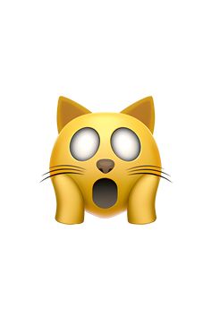 a yellow cat with its mouth open and eyes wide open