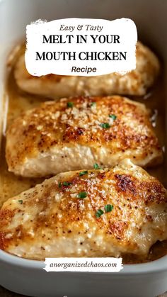 Melt in Your Mouth Chicken Sunday Baked Chicken, Chicken Melt In Your Mouth, Plain Baked Chicken Breast, Melt In Mouth Chicken, Melt In Your Mouth Chicken Recipe, Easy Baked Chicken Recipe, Chicken Apricot Recipes, Easy Chicken Oven Recipes, Chicken Breast Dinner Ideas Oven