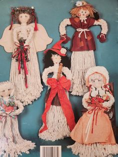 the front cover of an old fashion doll book with four dolls dressed in different outfits