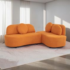 This sofa is constructed with a solid wood frame and plywood to ensure sturdiness and durability. Ivy Bronx Upholstery Color: Orange | Ivy Bronx Teddy Upholstered Sofa, Solid Wood in Orange | 28.74" H X 101.6" W X 27.95" D | Wayfair Colour Orange, Living Room Furniture Sofas, Upholstered Sofa, Sofa Furniture, Bronx, Plywood, Color Orange, Ivy, Living Room Furniture