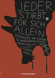 an advertisement for the berlin film festival, with a silhouette of a man's head