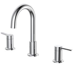 the faucet is shown with two handles and nozzles on each side