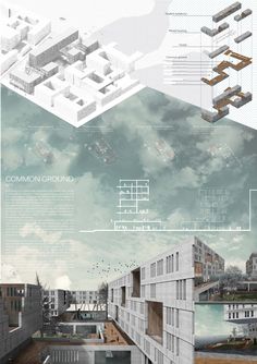 an architectural diagram shows the various sections of a building that are connected to each other