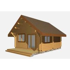 Hud-1 EZ Buildings 19 ft. 5 in. x 19 ft. 5 in. Multi Room Log Building Kit with Porch-Gustav J44A - The Home Depot Cabin Bunkhouse, Alaska Living, Loft Bunk, Cheap Cabins, Log Cabin Style, Tiny House Kits, Glamping Cabin, Roofing Shingles, Log Cabin Kits