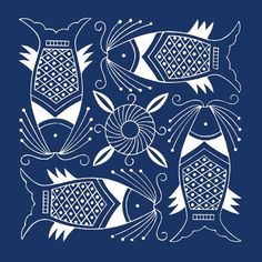 an image of some fish on a blue background