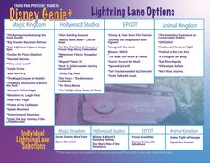 the disneyland land options list is shown