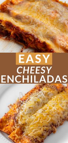 an easy cheesy enchiladas recipe on a plate