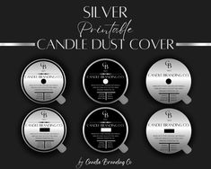 silver printable candle dust cover for candles and candlesticks, with four different designs