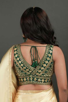 Embrace the beauty of the Cassandra Cream Satin Gold Trim One Minute Saree made with a gold sequin border. Styled with a art silk blouse in bottle green color. Perfect for your next festive occasion. Product Features: Saree Color: Cream Blouse Color: Bottle Green Saree Fabric: Satin Blend Blouse Fabric: Art Silk Blouse In Green Saree Work: Gold Sequin Border Saree Wash Care: Dry Clean Occasion: Party , Cocktail Party ,Wedding Reception Package Content: Saree Disclaimer: There will be slight diff Cocktail Party Wedding Reception, Gold Saree Blouse, Bottle Green Saree, One Minute Saree, Party Wedding Reception, Saree Work, Draped Saree, Cocktail Party Wedding, Border Saree