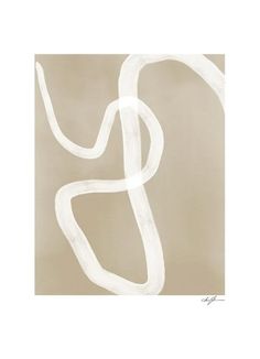 an abstract painting with white lines on a beige background