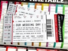 several tickets are stacked on top of each other in order to be used for an event