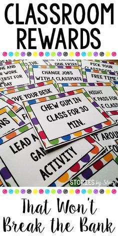 classroom reward cards that won't break the bank