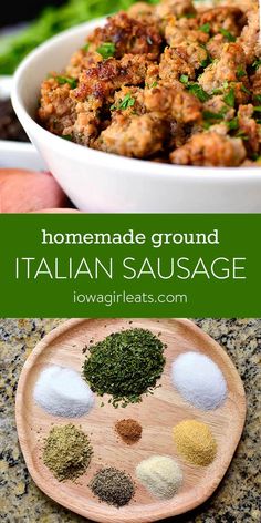 homemade ground italian sausage with spices and seasonings