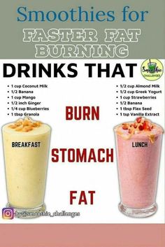 smoothies for faster fat burning drinks Burn Stomach Fat, Smoothie Challenge, Fat Burning Smoothies, Belly Fat Burner Drink, Diet Drinks