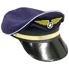 Airline Pilot or Captain Adult HatFly High in this airplane hat perfect for any cockpit party Includes: Cloth, pilot style hat with gold and white detailing. Adjustable back allows 20 to 24-inch head size, measures 11"long and 9"wide.

Special Shipping Information: This item ships separately from other items in your order. This item cannot ship to a P.O. Box. This item may be subject to additional processing days.

ITEM IS NOT ELIGIBLE FOR EXPEDITED SHIPPING Airplane Costume, Pilot Hat, Pilot Style, Pilots Aviation, Novelty Hats, Aviator Hat, Costume Hats, Authentic Design, Halloween Accessories