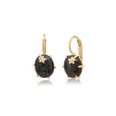 14k gold 10x12mm black opal 0.03 tcw 1.2" drop Gold weight approx. 5.95 grams Black Opal Earrings, Galaxy Black, Opal White, Diamond Drops, Opal Earrings, Rose Gold Earrings, Black Opal, White Diamond, Opal