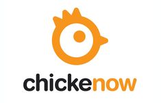 the chicken now logo is orange and has an eyeball in it's center