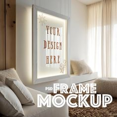 a living room scene with focus on the frame mockup