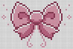 a cross stitch pattern with an image of a pink butterfly on it's wings