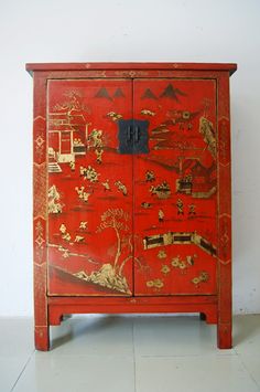 Gold Painted Furniture, Chinoiserie Furniture, Painting Wooden Furniture, Antique Chinese Furniture, Red Furniture, White Furniture Living Room, Lacquer Furniture, Chinese Decor