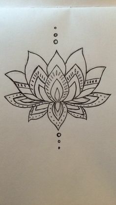 a drawing of a lotus flower on paper