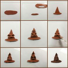 the instructions to make a clay witch hat